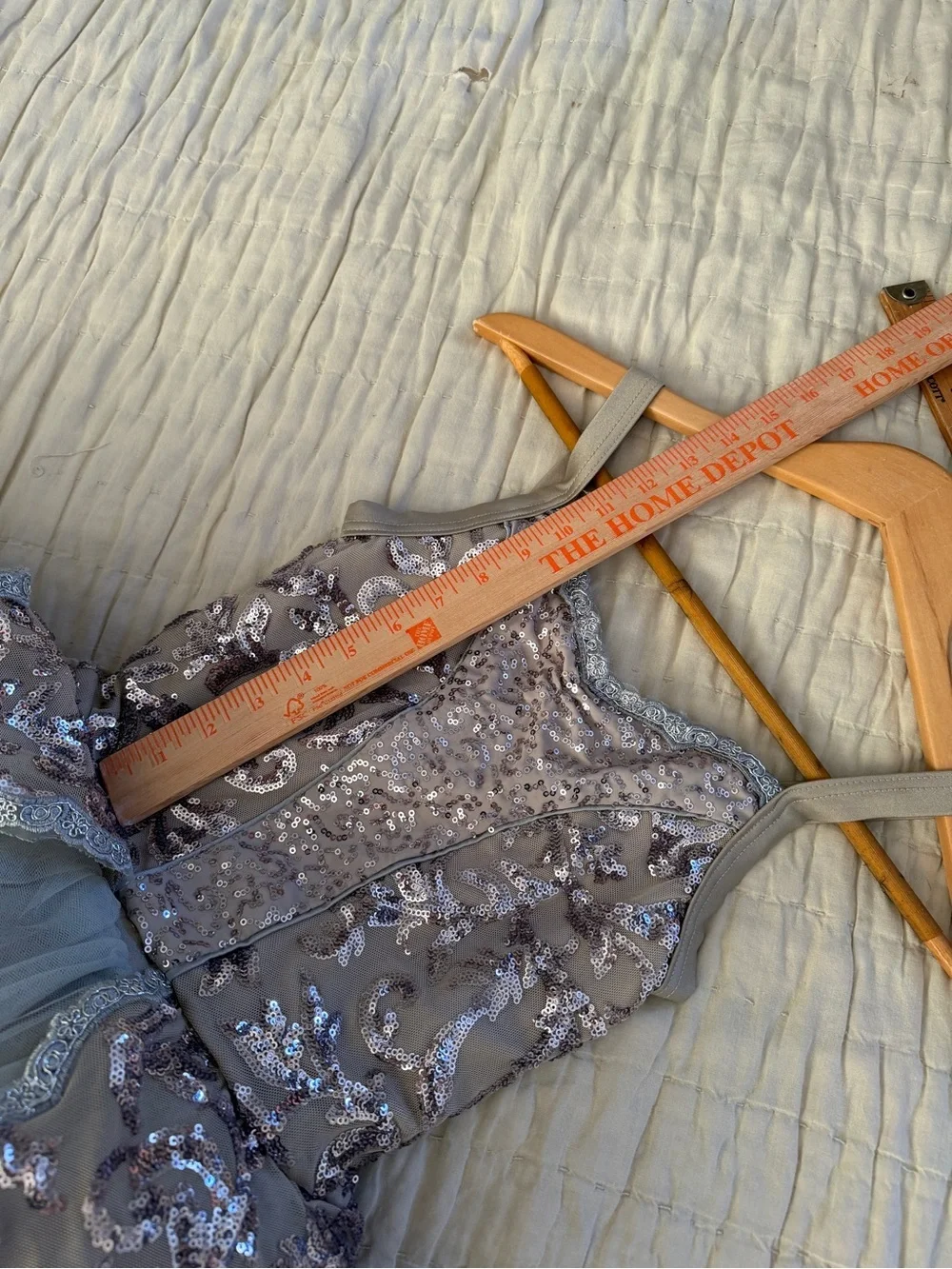 Weissman Dusty Blush Ballet Tutu with Silver Sequin Embroidery